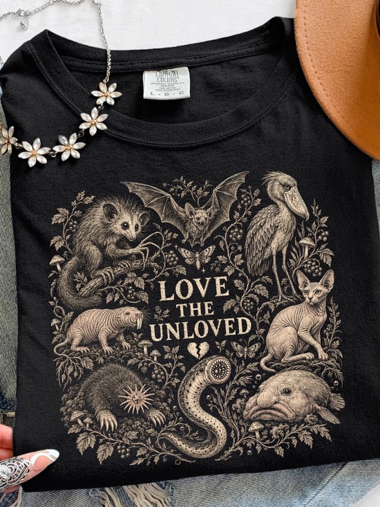 Comfort Colors Tops - Comfort Colors Black Love The Unloved Graphic Tee with Cream Nature Print